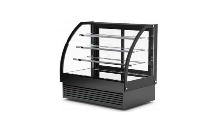 Glass Cake Display – HL1200S3BLACK - Image 1